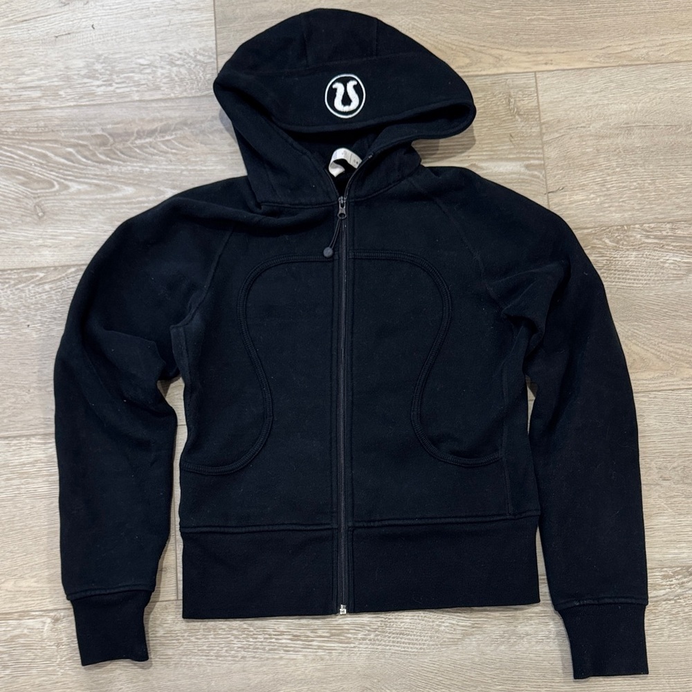 Lululemon scuba black Zip-Up Hoodie with Logo Accent